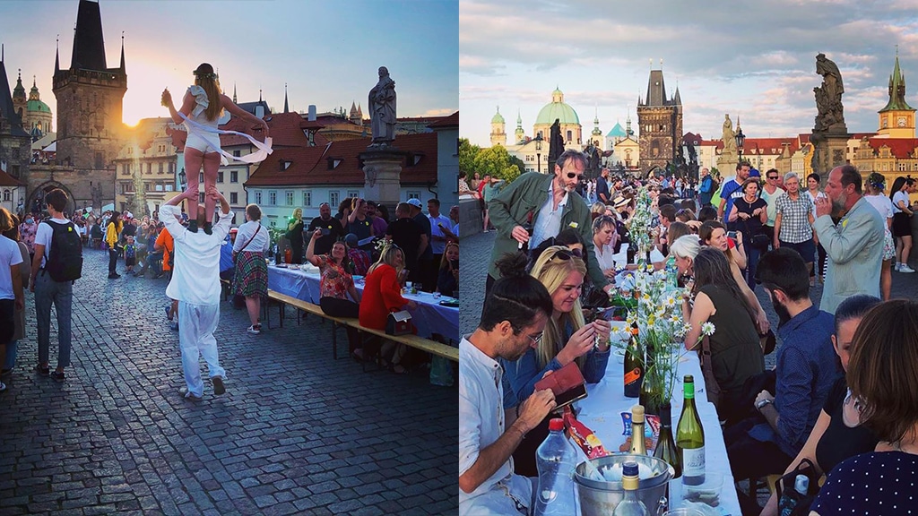 Czechs hold a street party to bid farewell to the pandemic.